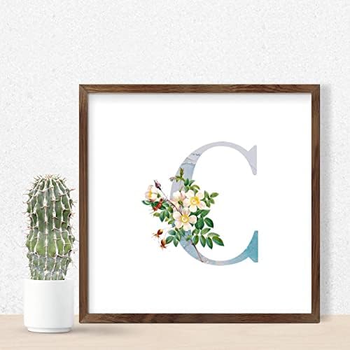 Funny Framed Wooden Sign Initial Letter C Monogram Wall Art
