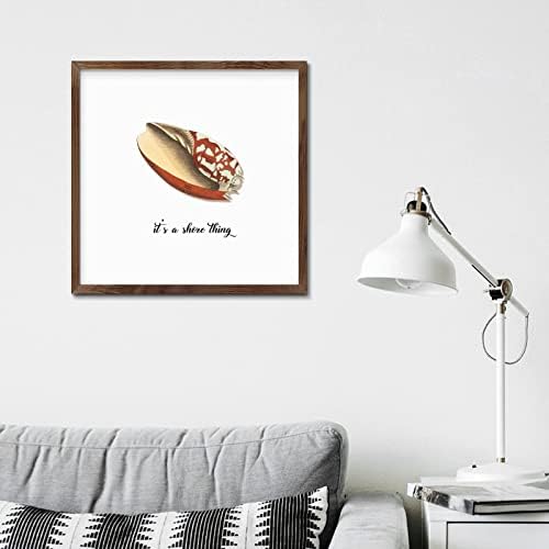 Rustic Wood Sea Snail Wall Sign 12x12in