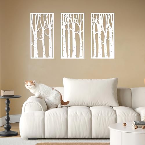 YIYA 3 Piece Birch Tree Wall Art Set