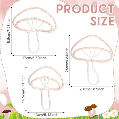 RattanView 3 Pcs Pink Mushroom Wall Decorations