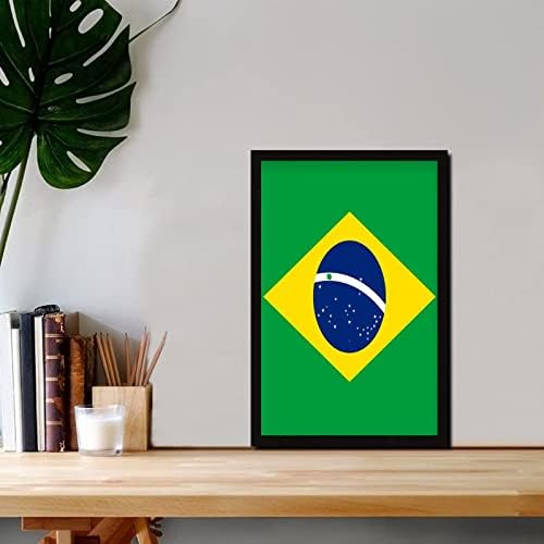 Brazil Flag Wall Art Wood Sign Rustic Farmhouse Decor 8x12in