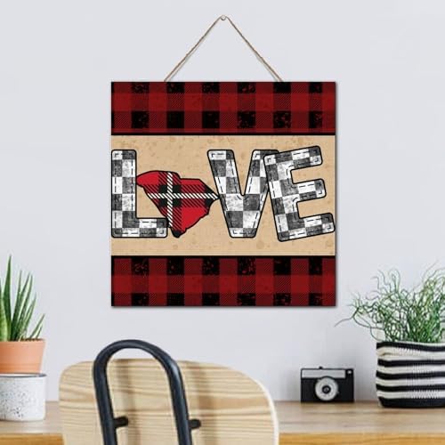 Love SOUTH CAROLINA Personalized Wood Plank Wall Sign