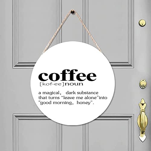 Ditooms Coffee Door Hanger Wall Decor Round Style Farmhouse