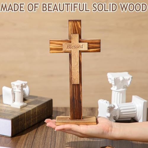 Wooden Standing Cross for Home and Church Decor