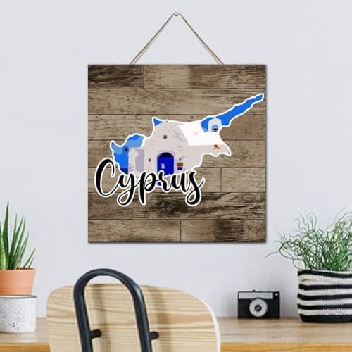 Cyprus Funny Wall Decor Wood Sign 12x12 Travel Theme