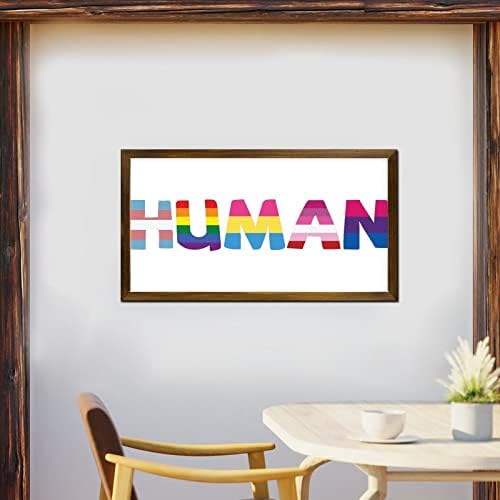 LGBT Pride Framed Wood Sign 12x22 Inches