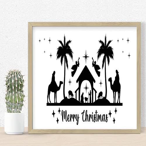 Funny Christmas Wall Decor Sign 12x12in Wood Frame
