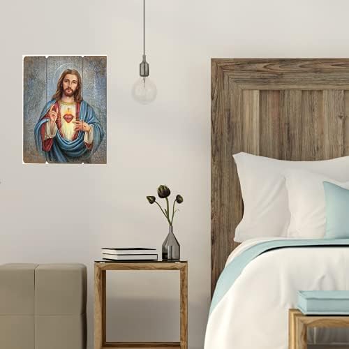 Needzo Sacred Heart Pallet Wall Sign 15 Inches