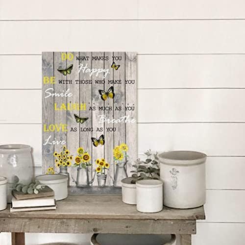 Wood Plaque with Sunflower and Butterfly Design 12x18in