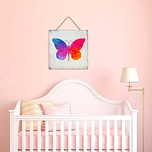 Wodevor Butterfly Splashing Wood Wall Sign 12x12in