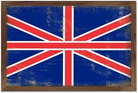 UK Flag Farmhouse Wood Sign for Home Decor