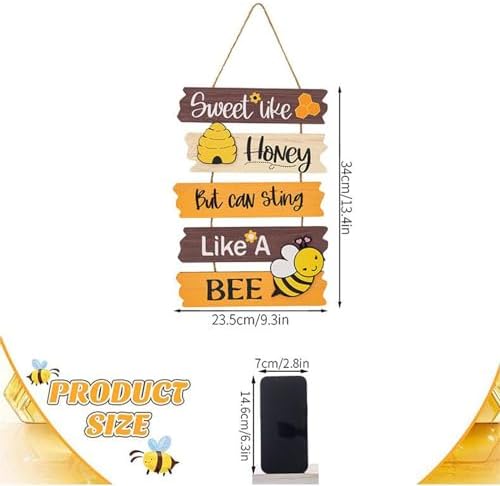 Bumble Bee Wall Hanging Plaque Sign Wooden Decor 116x134inch