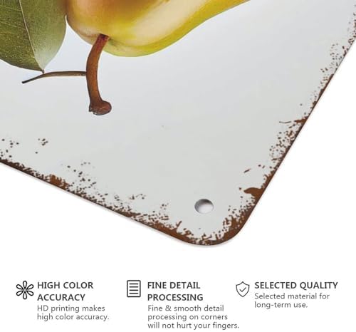 Yellow Pear Fruit Farmhouse Wall Art Metal Plaque