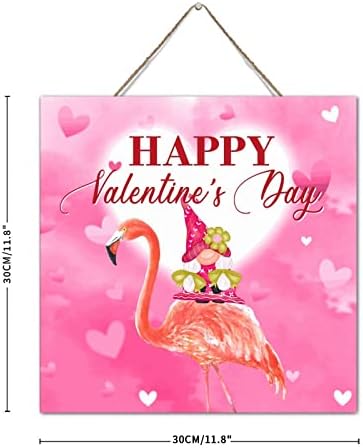 Flamingo Gnome Valentine Wall Plaque 12x12 Inch