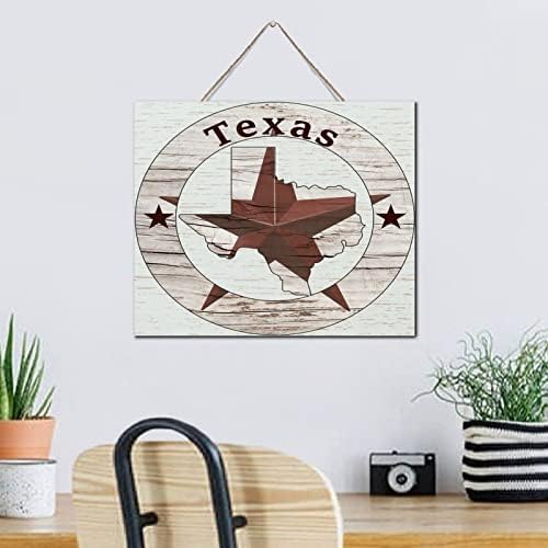 Texas Lone Star Wood Wall Sign 10x12 Inch