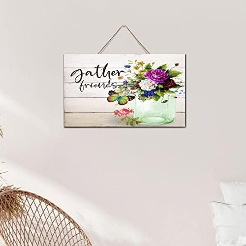 Modern Wall Decor Wood Signs with Floral Design