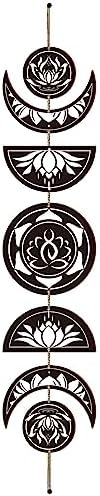 7pcs Moon Phase Wall Hanging Set Boho Decor Wooden Art