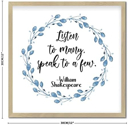 Wood Framed Motivational Quotes Sign 12x12in