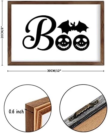 Christmas Farmhouse Decor Boo Witch on Broom Stick Wall Sign