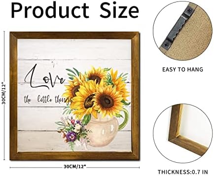 Love The Little Things Wooden Framed Spring Sunflower Wall Decor