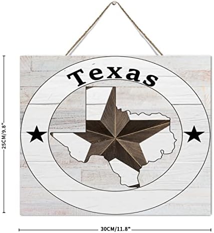 Texas Lone Star Wall Map Wood Sign 10x12 Inch 1