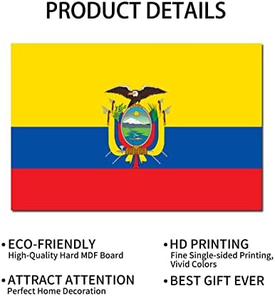 Ecuador Flag Wood Sign Rustic Wall Art Decor