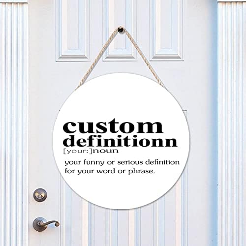 Funny Noun Dictionary Custom Round Wood Wall Sign
