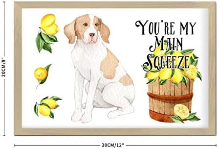 Lemon Dog Sign Youre My Main Squeeze Wooden Plaque 8x12in