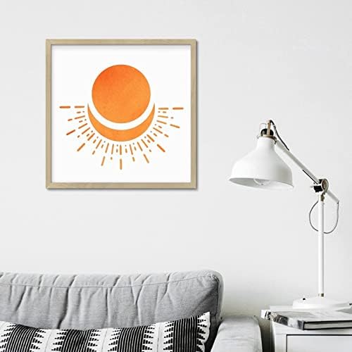 Geometry Orange Rustic Wall Hanging Plaque Modern Farmhouse Decor 12x12in