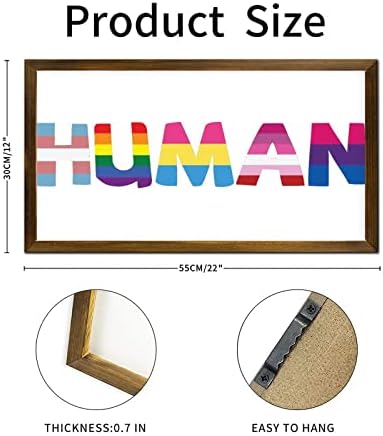 LGBT Pride Framed Wood Sign 12x22 Inches