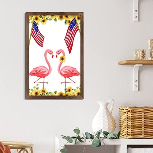 Flamingo Patriotic Garden Flag Wall Decor Sign