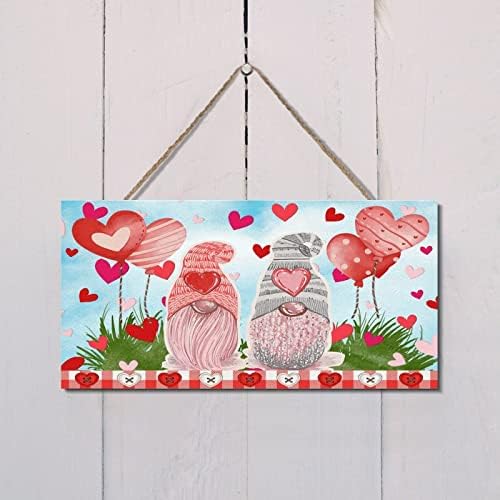 Valentines Day Gnomes with Love Heart Wooden Sign
