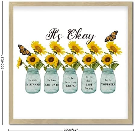 Sunflower in Vase Wood Sign Retro Wall Decor 12x12in