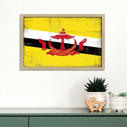 Personalized Framed Wooden Sign for Brunei Wall Decoration 8x12in