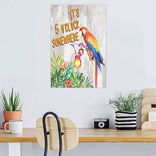 Its Five Oclock Somewhere Wall Decor Wood Plank Sign