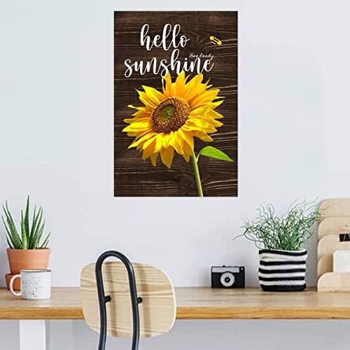 Hello Sunshine Sunflower Wall Art Decor Sign for Dad