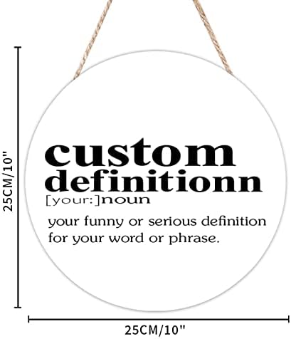 Funny Noun Dictionary Custom Round Wood Wall Sign