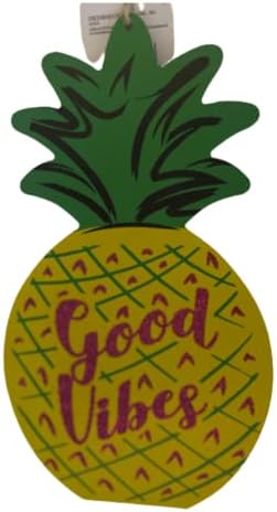 Pineapple Shaped Glitter Good Vibes Wall Hanging Art