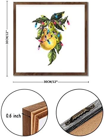 Christmas Pears Wood Sign Wall Decor 12x12