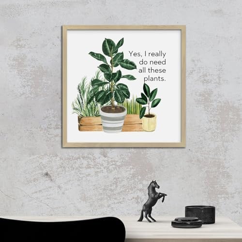 Cute Wood Wall Art Sign for Plant Lovers 12x12in