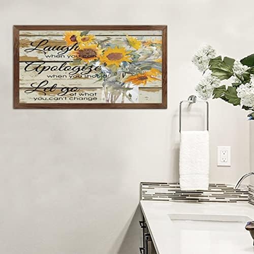 Inspirational Framed Wood Wall Sign 12x22 Inch 1
