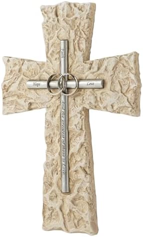 Grace4Joy 10 Inch Wedding Wall Cross Silver