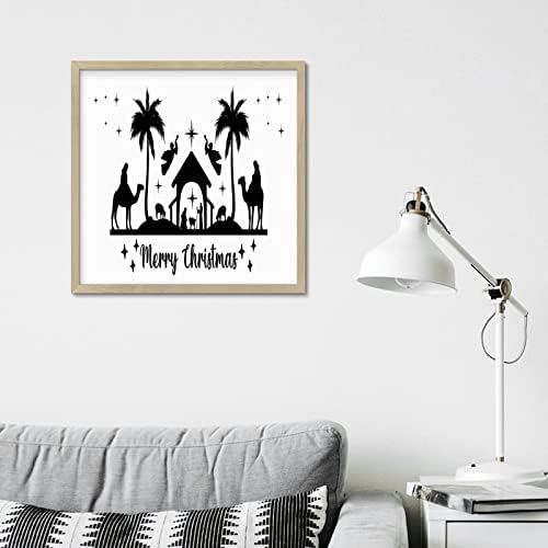 Funny Christmas Wall Decor Sign 12x12in Wood Frame