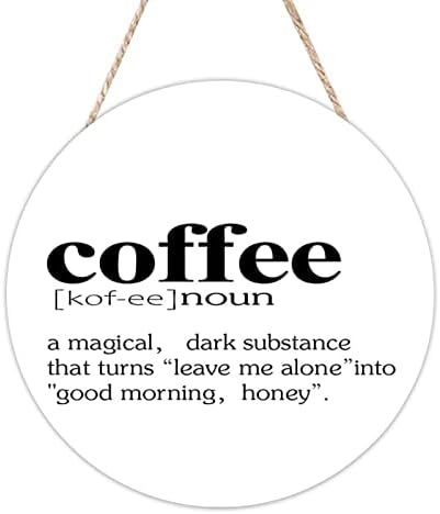 Ditooms Coffee Door Hanger Wall Decor Round Style Farmhouse