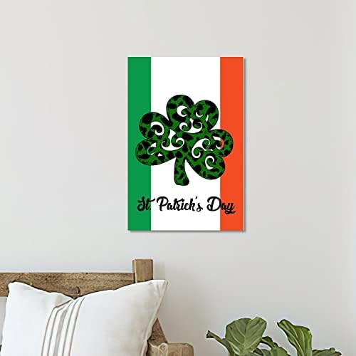 Personalized Irish Shamrock Flag Wooden Sign 8x12in