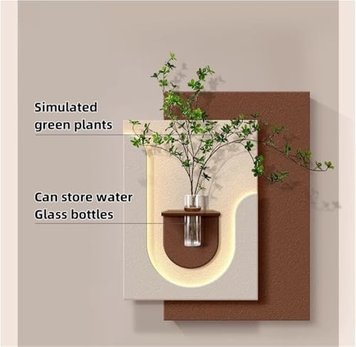 LED Sandstone Wall Decor with Green Plants