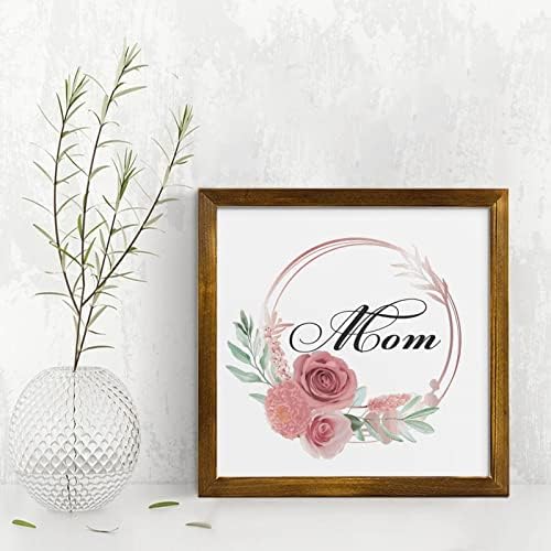 Mothers Day Wood Frame Sign with Floral Wreath