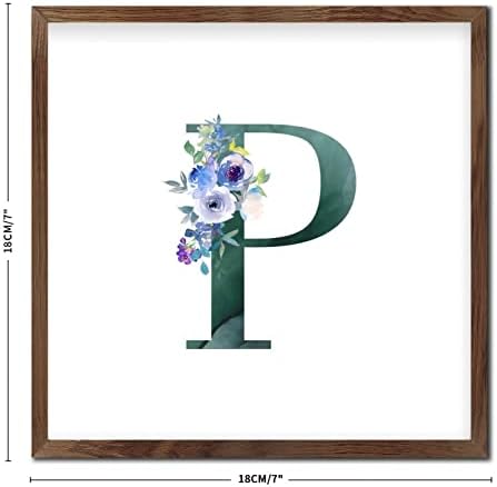 Personalized Wood Framed Monogram Sign with Peonies Design