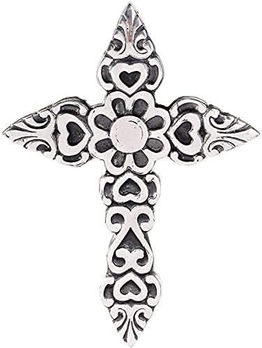 Ardour 97 Inch Antique Silver Black Wall Cross