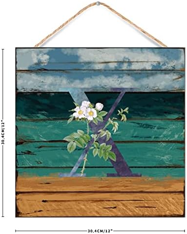 Antique Wood Initial Letter X Wall Sign Artwork